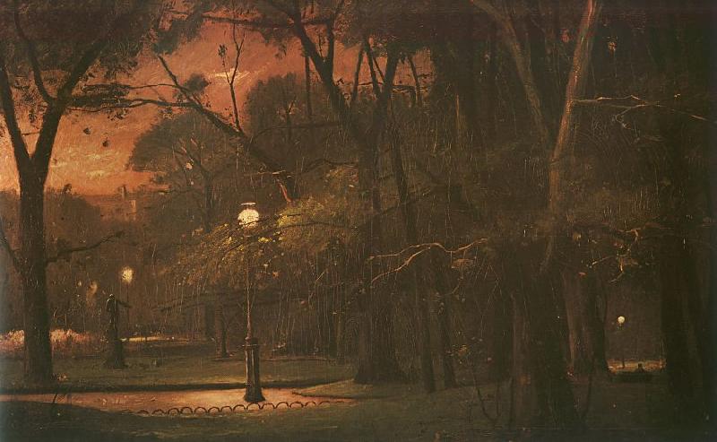 Mihaly Munkacsy Park Monceau at Night oil painting image